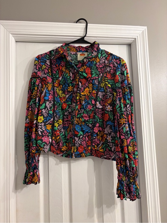 FARM Rio Tops - FARM Rio Black Multicolor Floral Button-Front Blouse